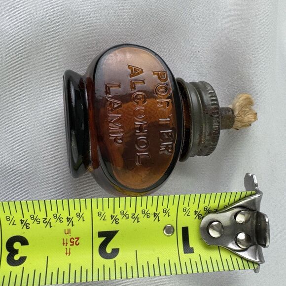 Porter Alcohol Lamp Amber With Lid And Wick - Picture 3 of 6